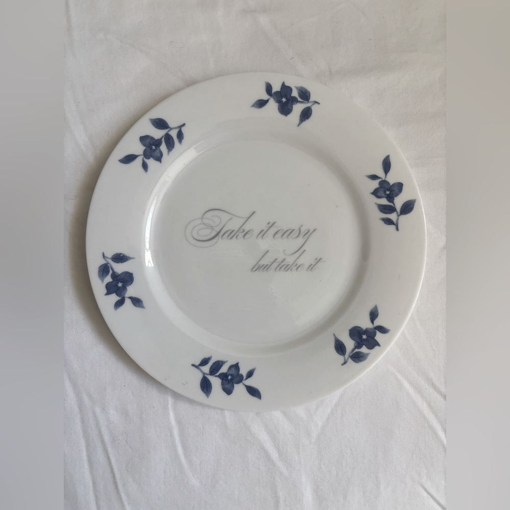 Upcycled floral trinkets keepsake dish with phrase graphic